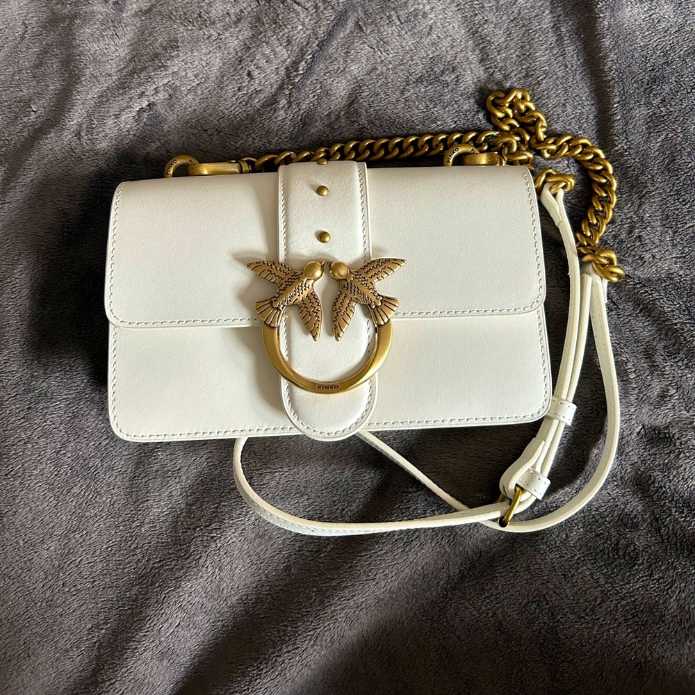 Pinko Love bag-mini, white ivory leather